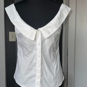 Lulu's Crisp White Sleeveless Blouse